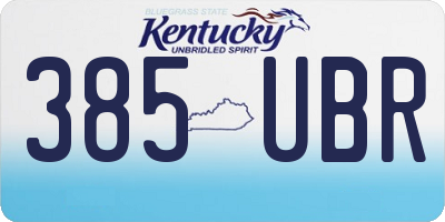 KY license plate 385UBR