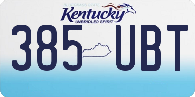 KY license plate 385UBT