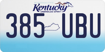 KY license plate 385UBU