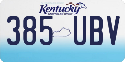KY license plate 385UBV