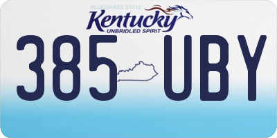 KY license plate 385UBY