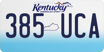 KY license plate 385UCA