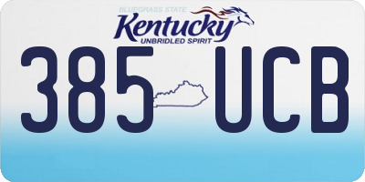 KY license plate 385UCB