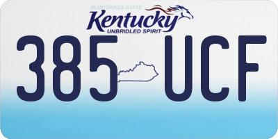 KY license plate 385UCF
