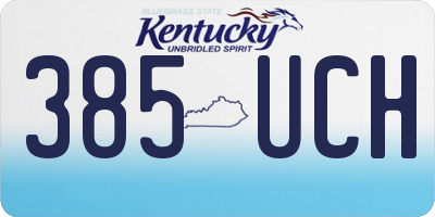 KY license plate 385UCH