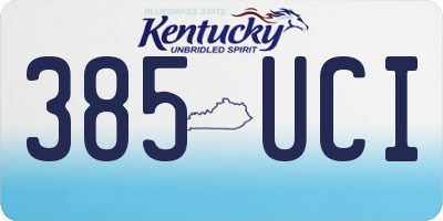 KY license plate 385UCI