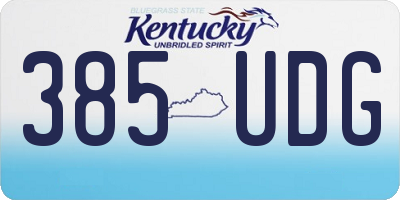 KY license plate 385UDG
