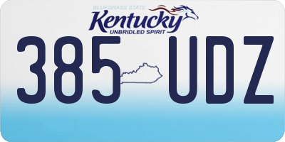 KY license plate 385UDZ