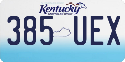 KY license plate 385UEX