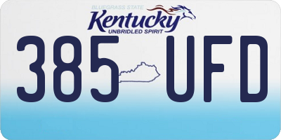 KY license plate 385UFD
