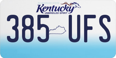 KY license plate 385UFS