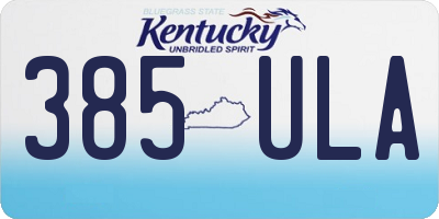 KY license plate 385ULA