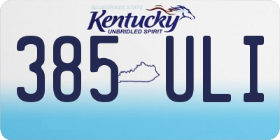 KY license plate 385ULI