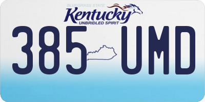 KY license plate 385UMD