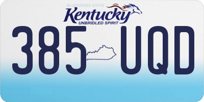 KY license plate 385UQD