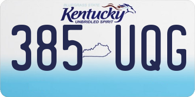 KY license plate 385UQG