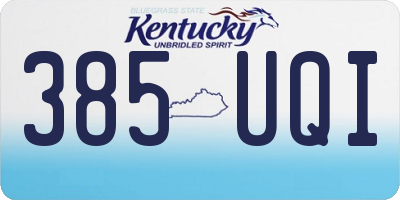 KY license plate 385UQI