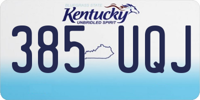KY license plate 385UQJ