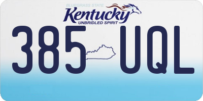 KY license plate 385UQL