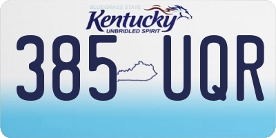 KY license plate 385UQR