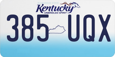 KY license plate 385UQX