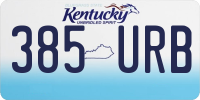 KY license plate 385URB