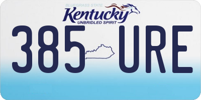 KY license plate 385URE