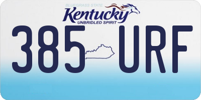 KY license plate 385URF