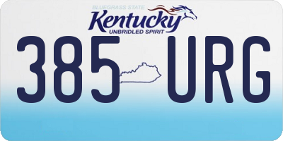 KY license plate 385URG