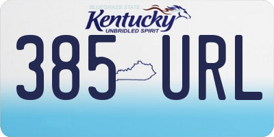 KY license plate 385URL