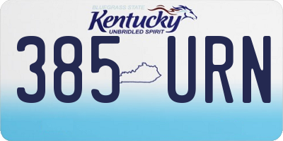 KY license plate 385URN