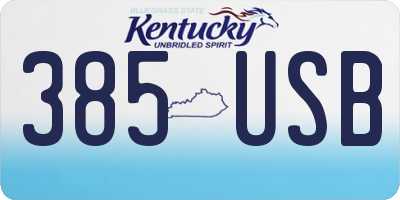 KY license plate 385USB