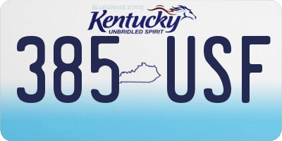 KY license plate 385USF
