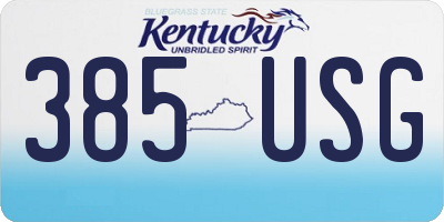 KY license plate 385USG