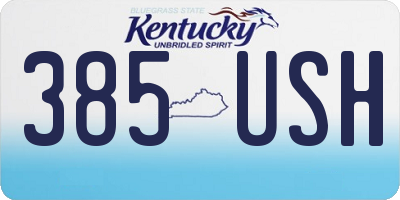 KY license plate 385USH