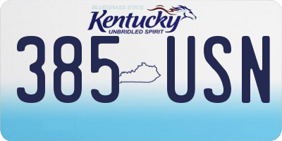 KY license plate 385USN