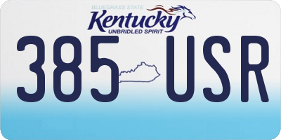 KY license plate 385USR