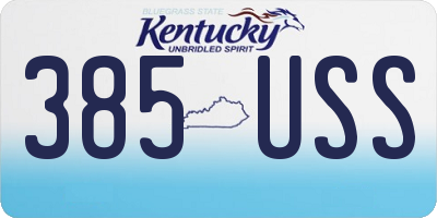 KY license plate 385USS