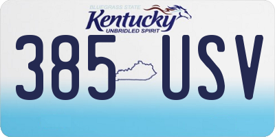 KY license plate 385USV