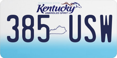 KY license plate 385USW