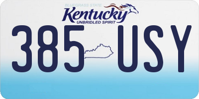 KY license plate 385USY