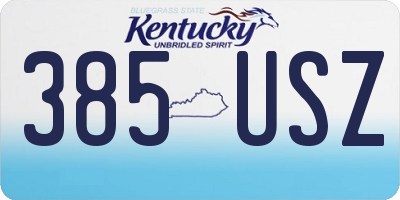 KY license plate 385USZ