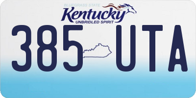 KY license plate 385UTA