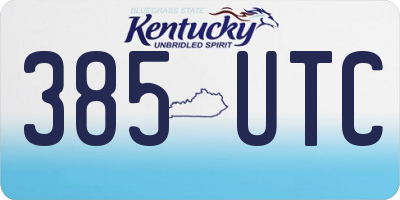 KY license plate 385UTC