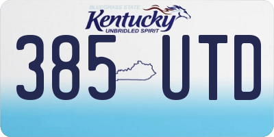 KY license plate 385UTD