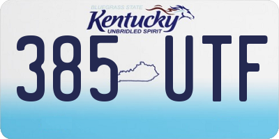 KY license plate 385UTF