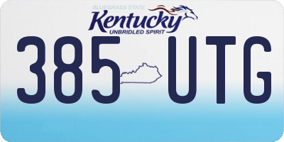 KY license plate 385UTG