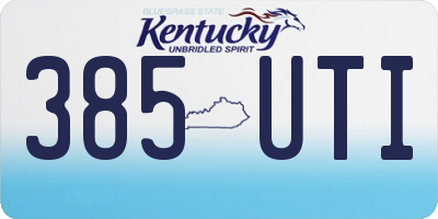 KY license plate 385UTI