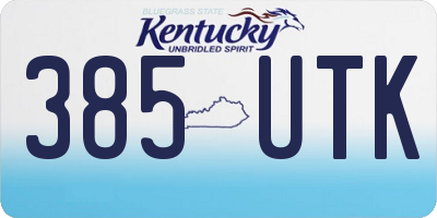 KY license plate 385UTK