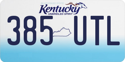 KY license plate 385UTL